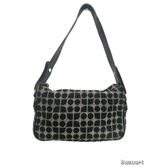 Kate Spade Shoulder handbag Black And White Fabric Patent Leather Strap - Picture 2 of 6